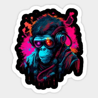 Cyberpunk Monkey Sticker